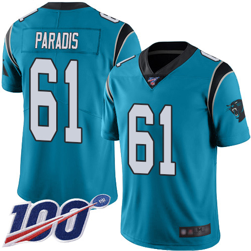 Carolina Panthers Limited Blue Youth Matt Paradis Alternate Jersey NFL Football #61 100th Season Vapor Untouchable